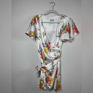 Dress Forum White Floral Midi Dress